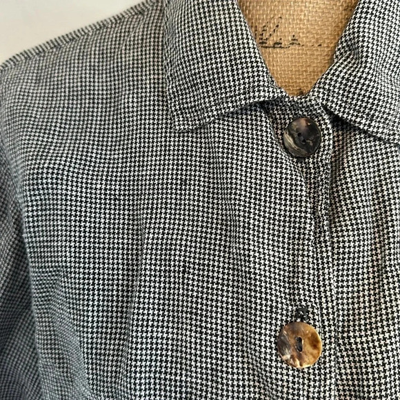 Cotton Wear Micro Houndstooth Linen Jacket EUC L - Picture 2 of 5